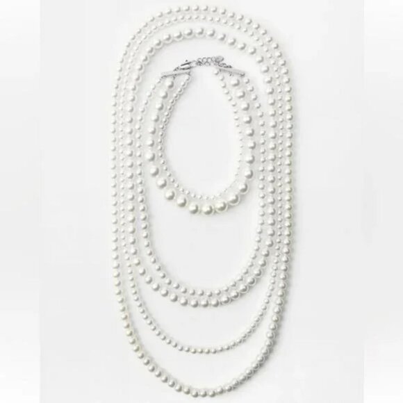 ZARA PACK OF NECKLACES WITH PEARL - Picture 4 of 4